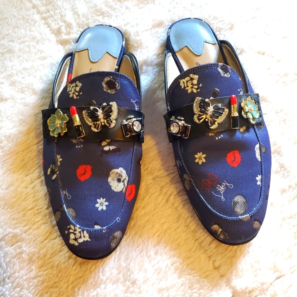 Libby Edelman Size 8.5 Navy Mules